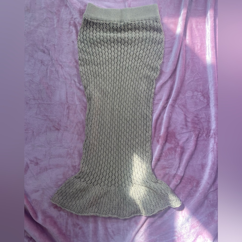 Missguided Cream Knitted Mermaid Skirt